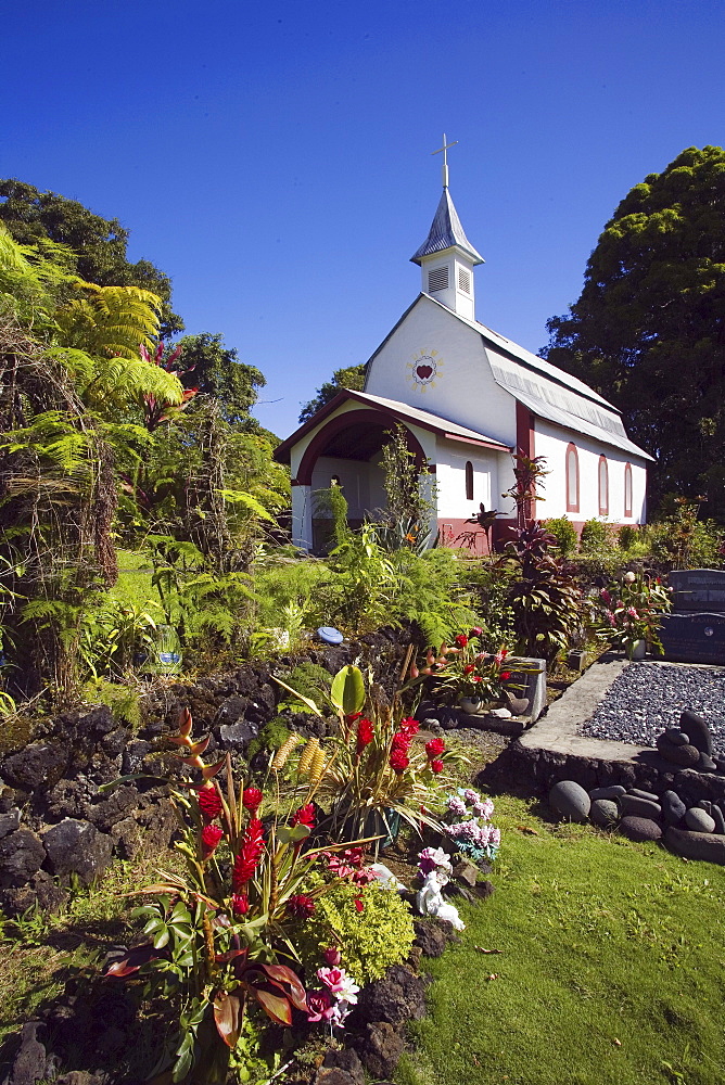 Hawaii, Maui, Wailua, St. Gabriel's Church, also known as the Coral Miracle Church and Our Lady of Fatima Shrine