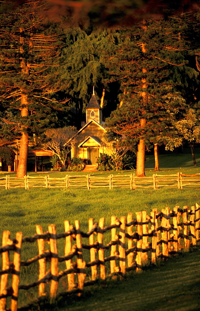 Hawaii, Lanai, Kalokahi O Ka Malamalama Ho'omana Na'auao O Hawaii Church, golden view