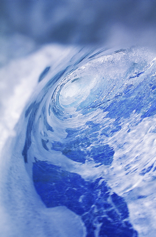 Hawaii, Inside of wave tube, sky showing thru foam.