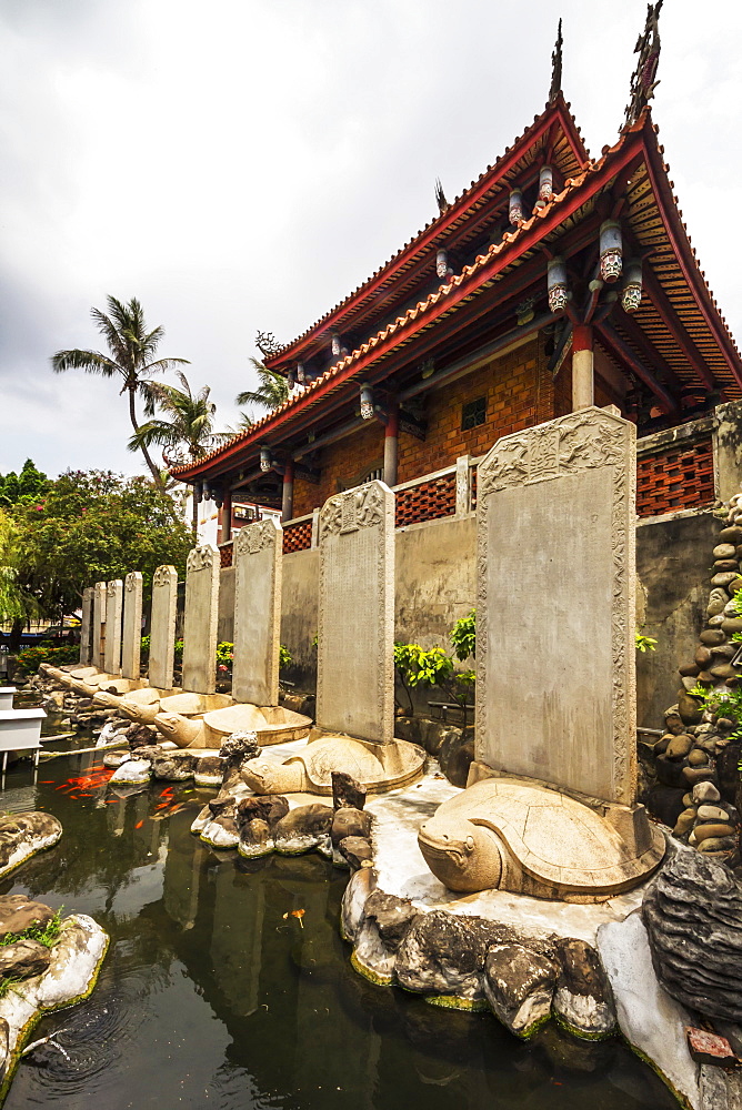 Stone turtles carrying stele by the Chihkan Tower (Fort Provintia), Tainan, Taiwan