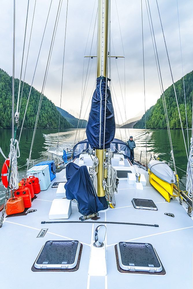 Sailing in the Great Bear Rainforest, Hartley Bay, British Columbia, Canada