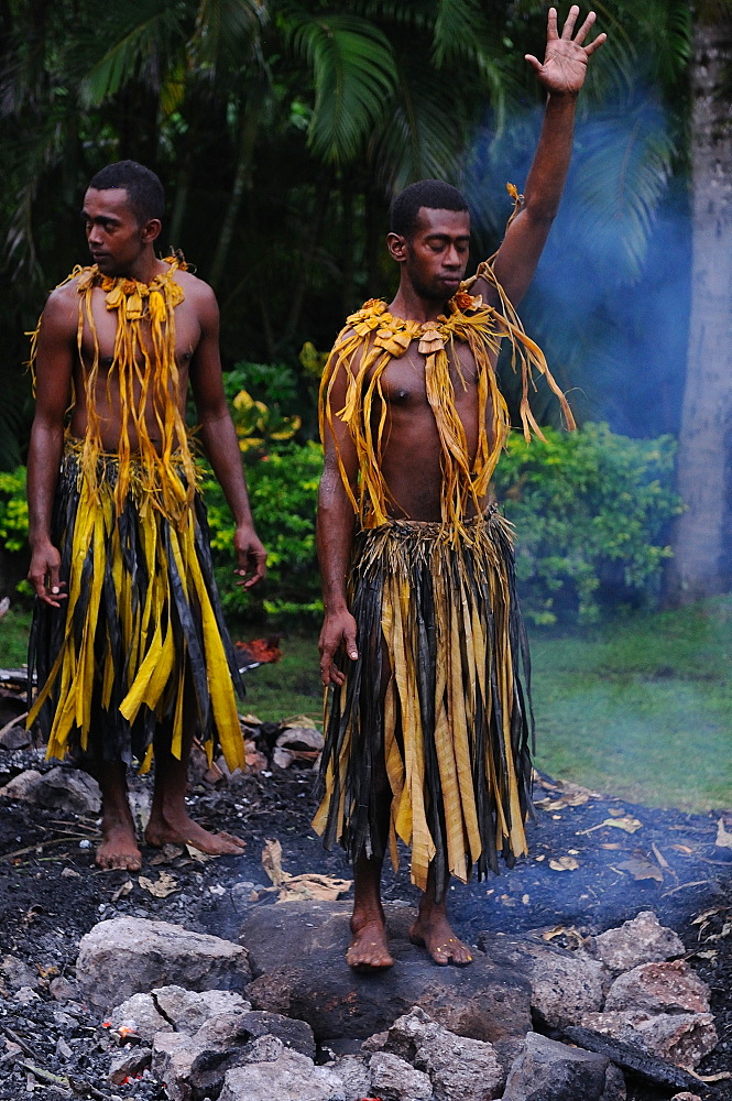 Walking on the hot stones, Benqua Island, Fiji, Pacific Islands, Pacific