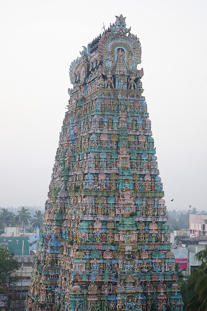 Tower of Kumbakonam temple, Kumbakonam, Tamil Nadu, India, Asia