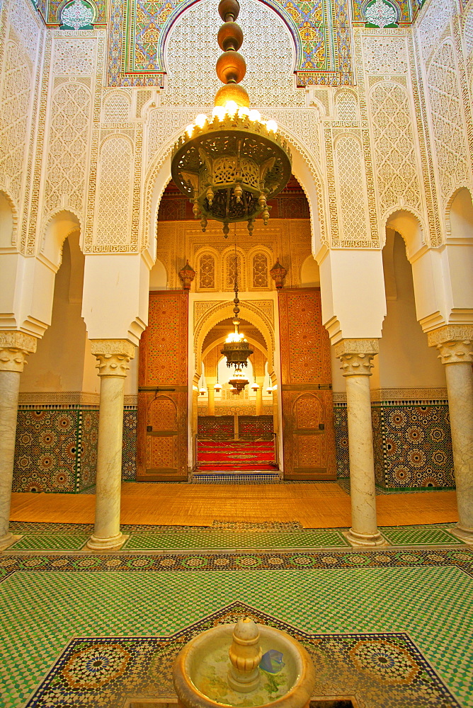 Interior of Mausoleum of Moulay Ismail, Meknes, Morocco, North Africa, Africa