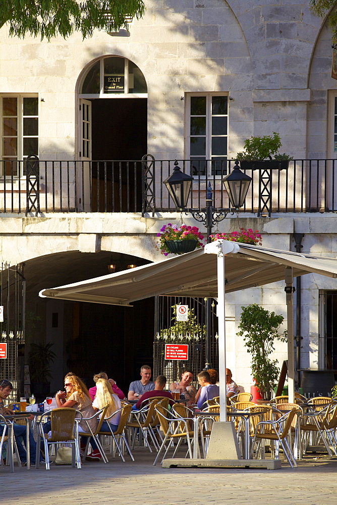 Cafe, Grand Casemates Square, Gibraltar, Europe