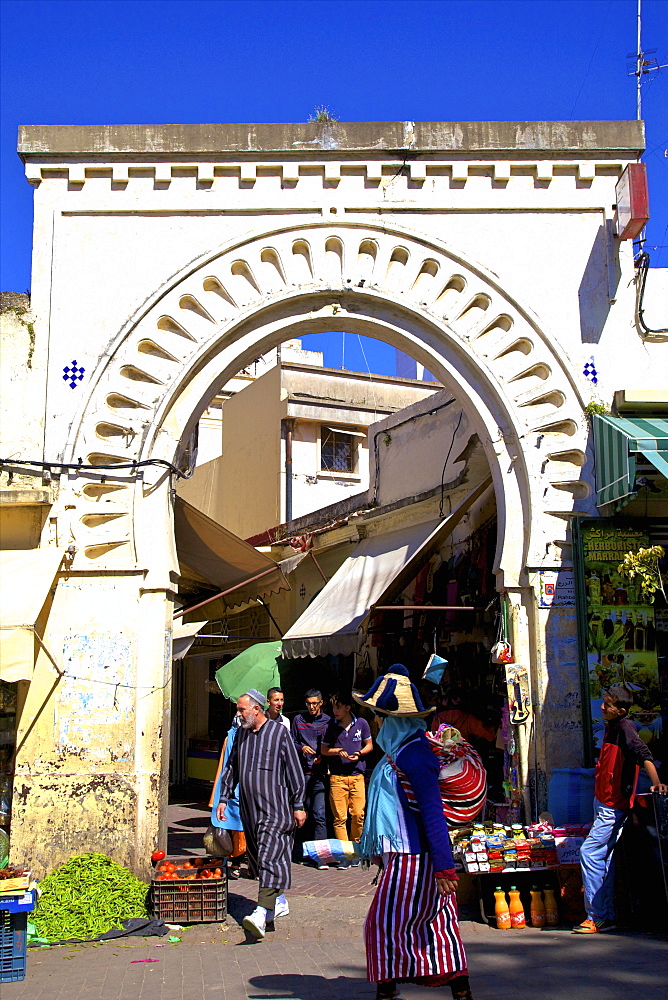 Gate to Medina, Tangier, Morocco, North Africa, Africa