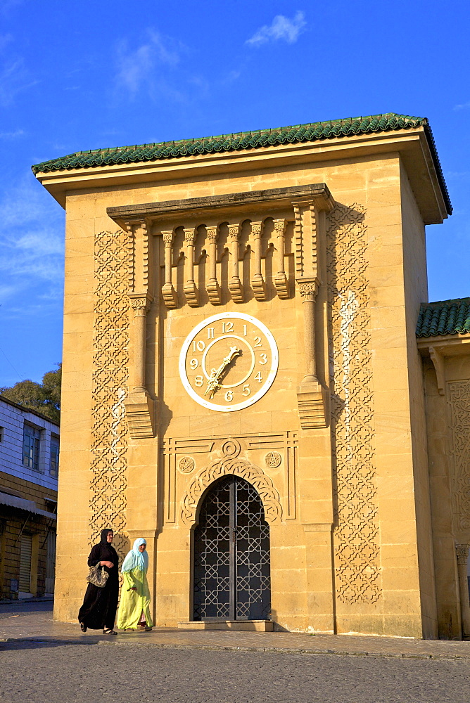 Clock Tower in Grand Socco, Tangier, Morocco, North Africa, Africa