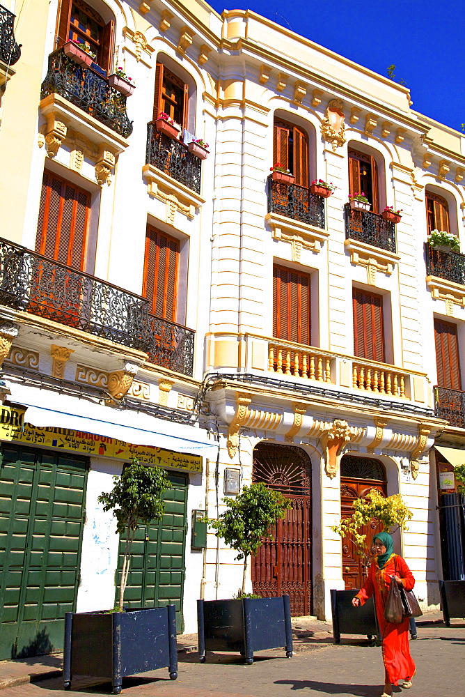 Colonial architecture, Tangier, Morocco, North Africa, Africa