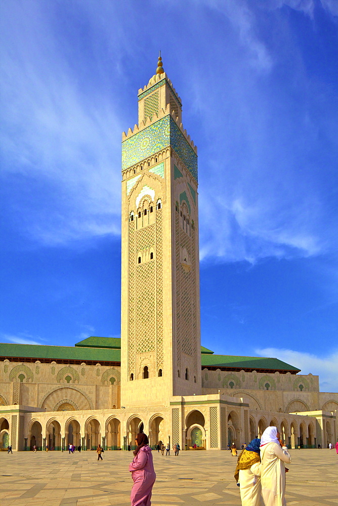 Exterior of Hassan ll Mosque, Casablanca, Morocco, North Africa, Africa