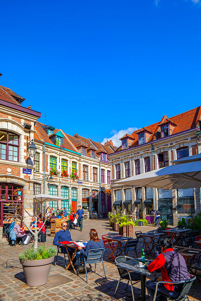 Restaurants in the Place aux Onions, Lille, Nord, France, Europe