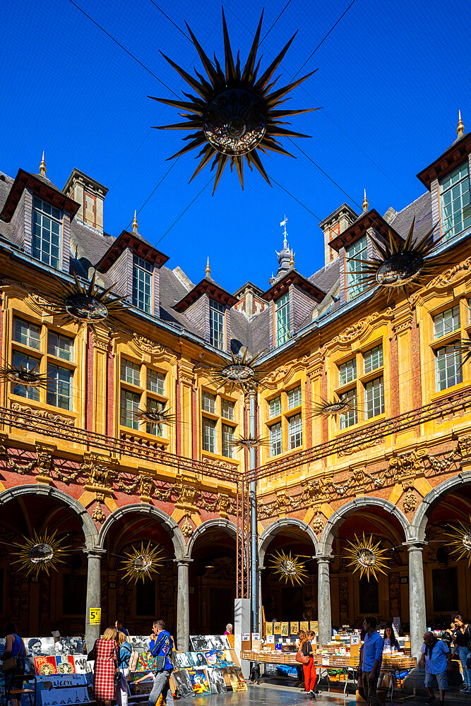 Market in the Old Stock Exchange, Lille, Nord, France, Europe