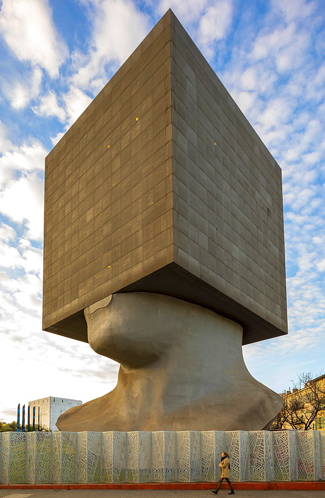 The Square Head Building, Nice, Alpes-Maritimes, Cote d'Azur, French Riviera, Provence, France, Europe