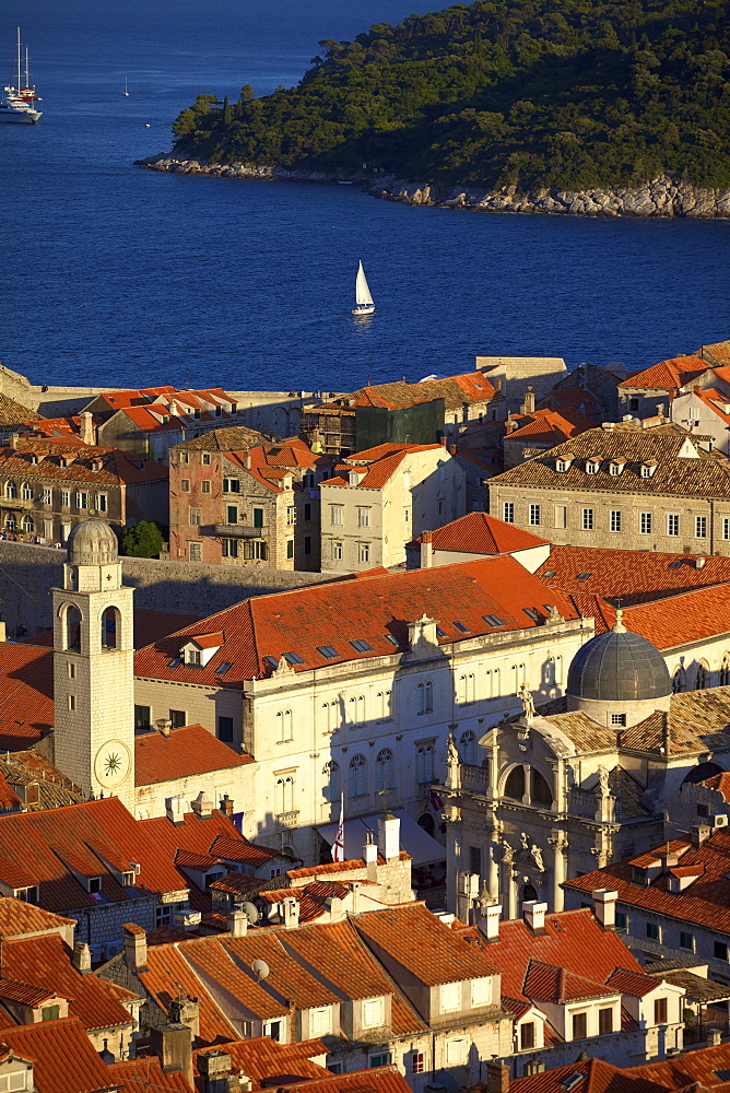 View over city, Dubrovnik, UNESCO World Heritage Site, Croatia, Europe 