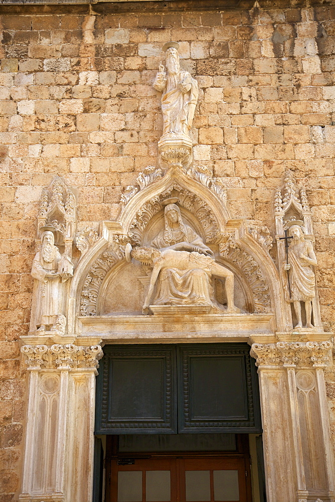 South door of the Franciscan Monastery, Old City, UNESCO World Heritage Site, Dubrovnik, Croatia, Europe 