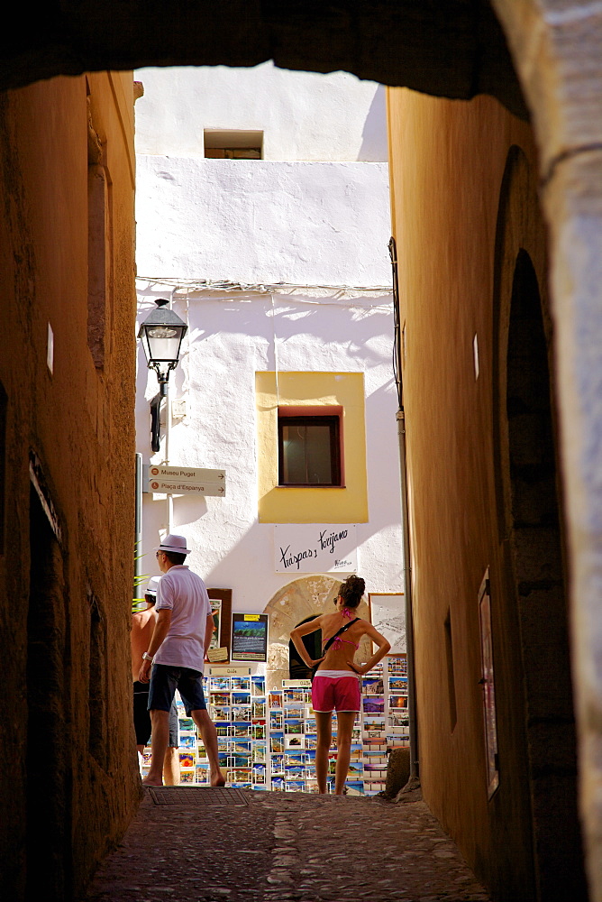 Tourists, Dalt Vila, Ibiza Old Town, Ibiza, Spain, Europe