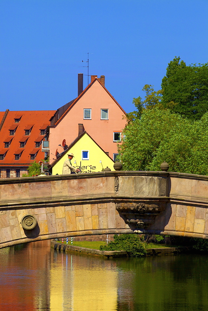 Fleisch Bridge, Nuremberg, Bavaria, Germany, Europe 