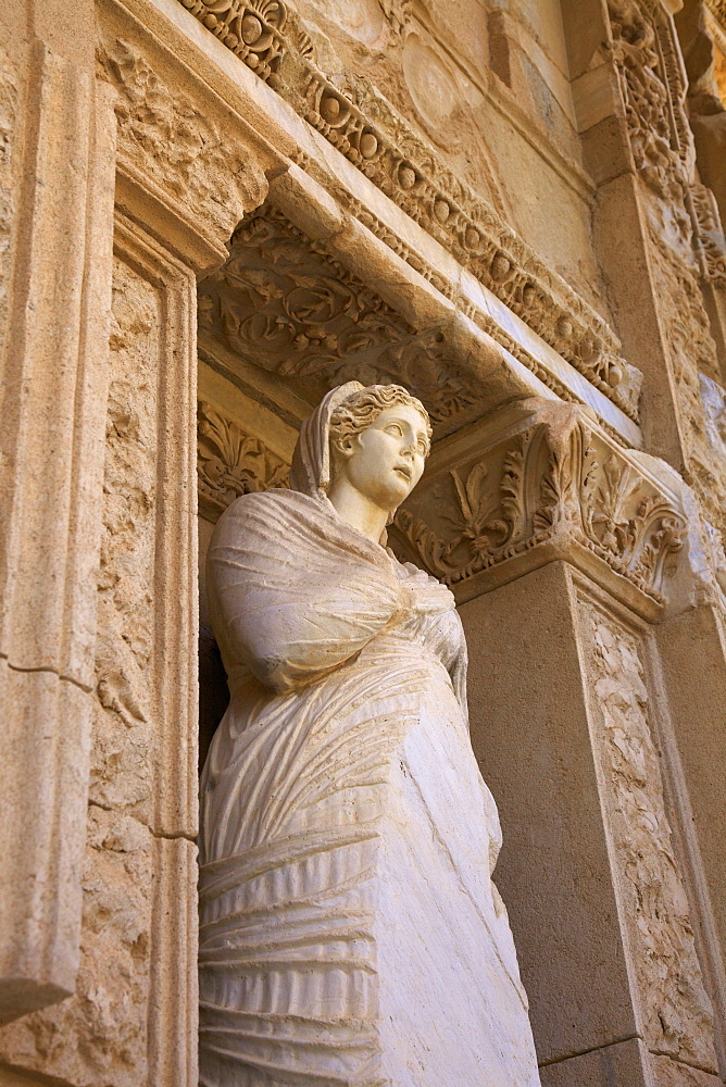 Detail of Library of Celsus, Ephesus, Anatolia, Turkey, Asia Minor, Eurasia