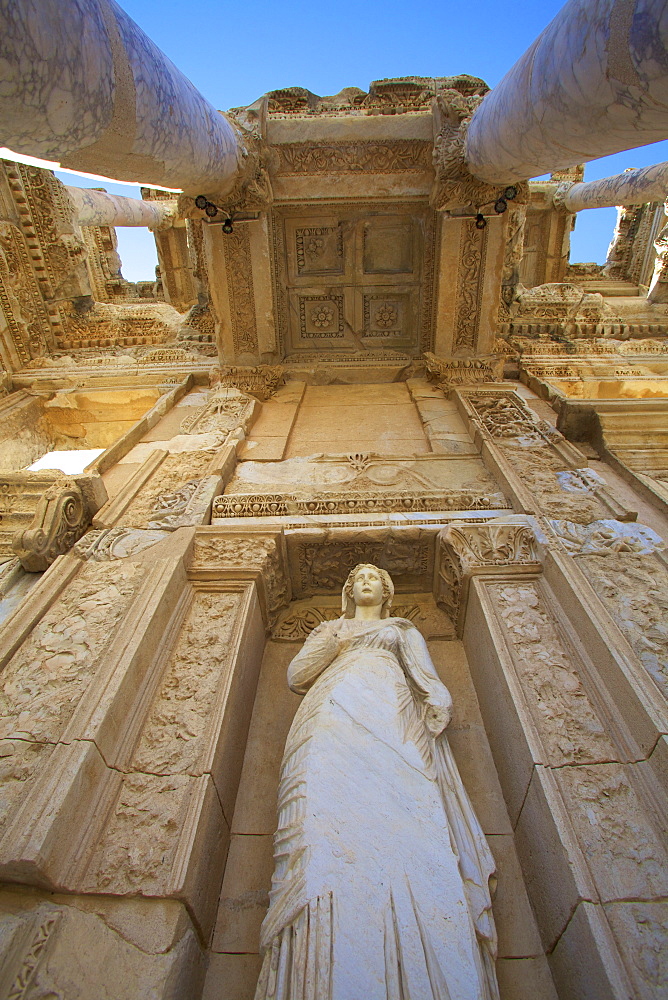 Detail of Library of Celsus, Ephesus, Anatolia, Turkey, Asia Minor, Eurasia