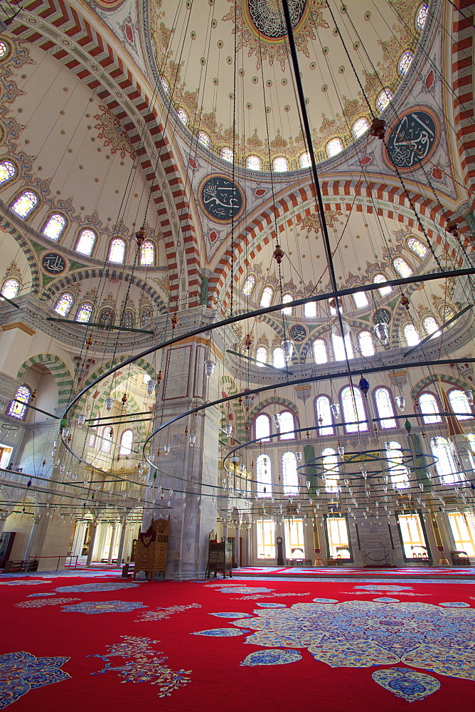 Interior, Fatih Mosque, Istanbul, Turkey, Europe 