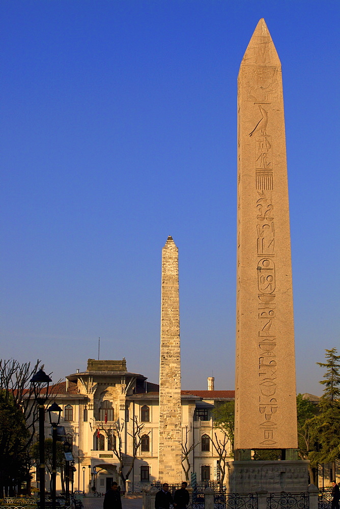 Obelisk of Theodosius in foreground with the Walled Obelisk in the background, Istanbul, Turkey, Europe 