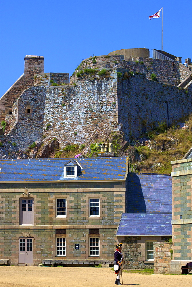 Soldier at Elizabeth Castle, St. Helier, Jersey, Channel Islands, Europe 