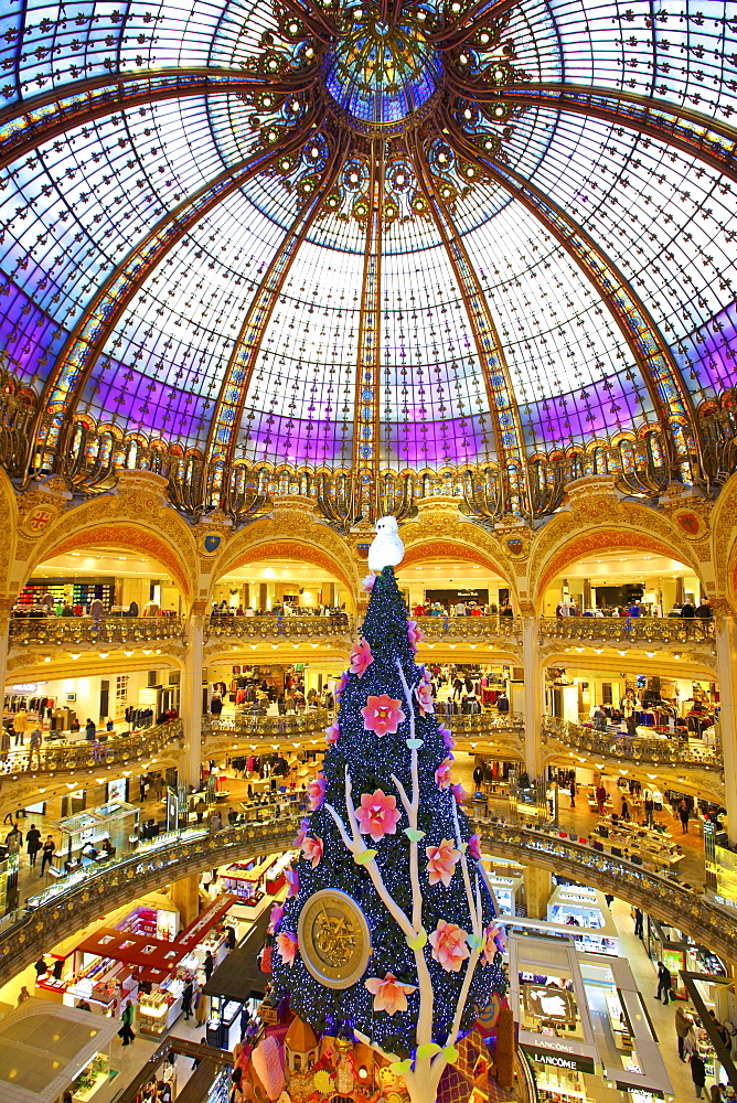 Christmas Decorations in The Galeries Lafayette, Paris, France, Europe