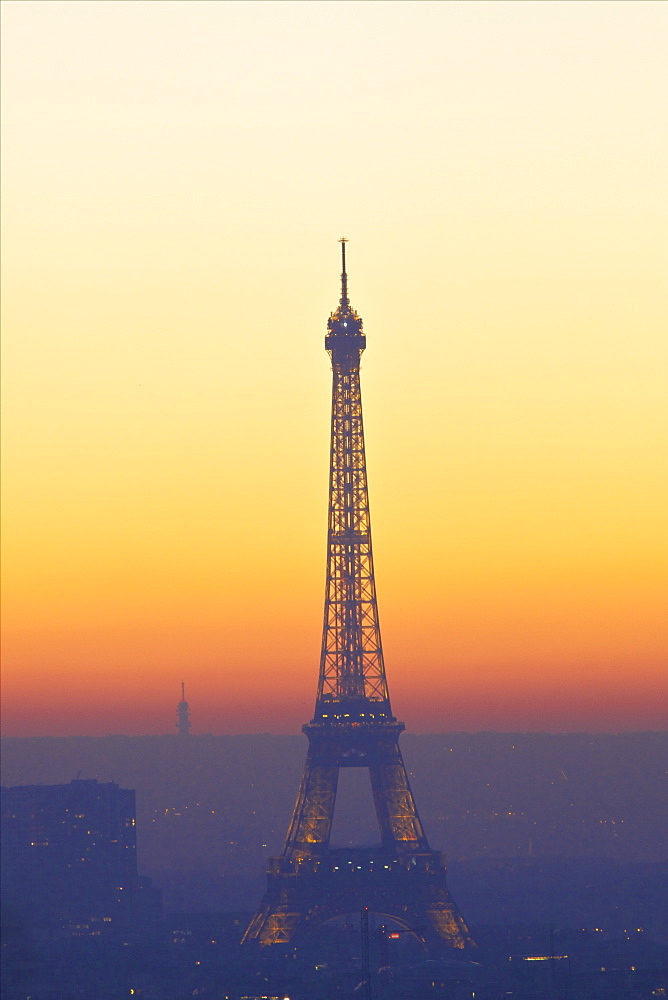 Eiffel Tower at sunset, Paris, France, Europe