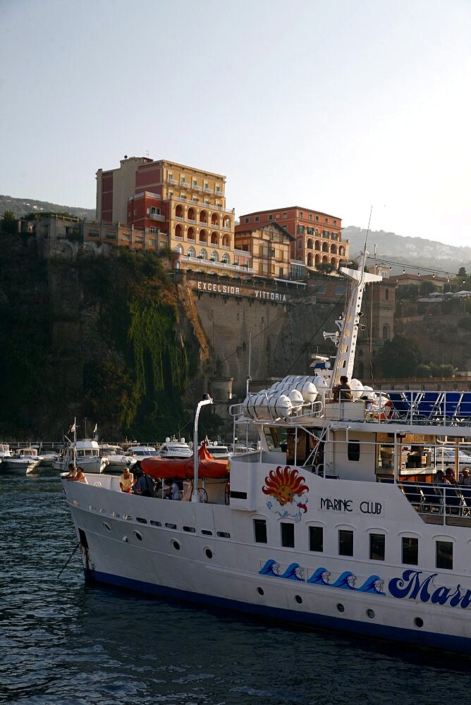 Pleasure boat in Harbour, Sorrento, Campania, Italy, Europe