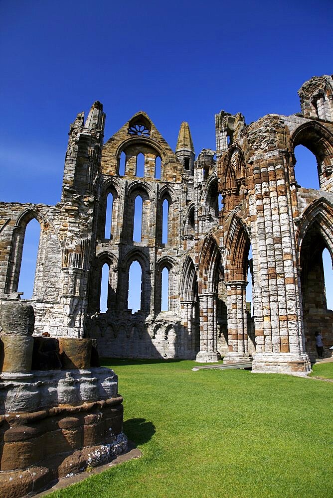 Whitby Abbey stonework, Whitby, North Yorkshire, Yorkshire, England, United Kingdom, Europe