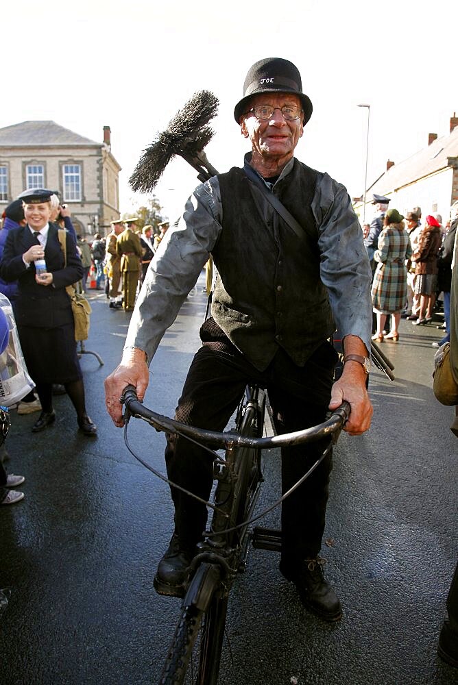 Joe the chimney sweep, Pickering, North Yorkshire, Yorkshire, England, United Kingdom, Europe