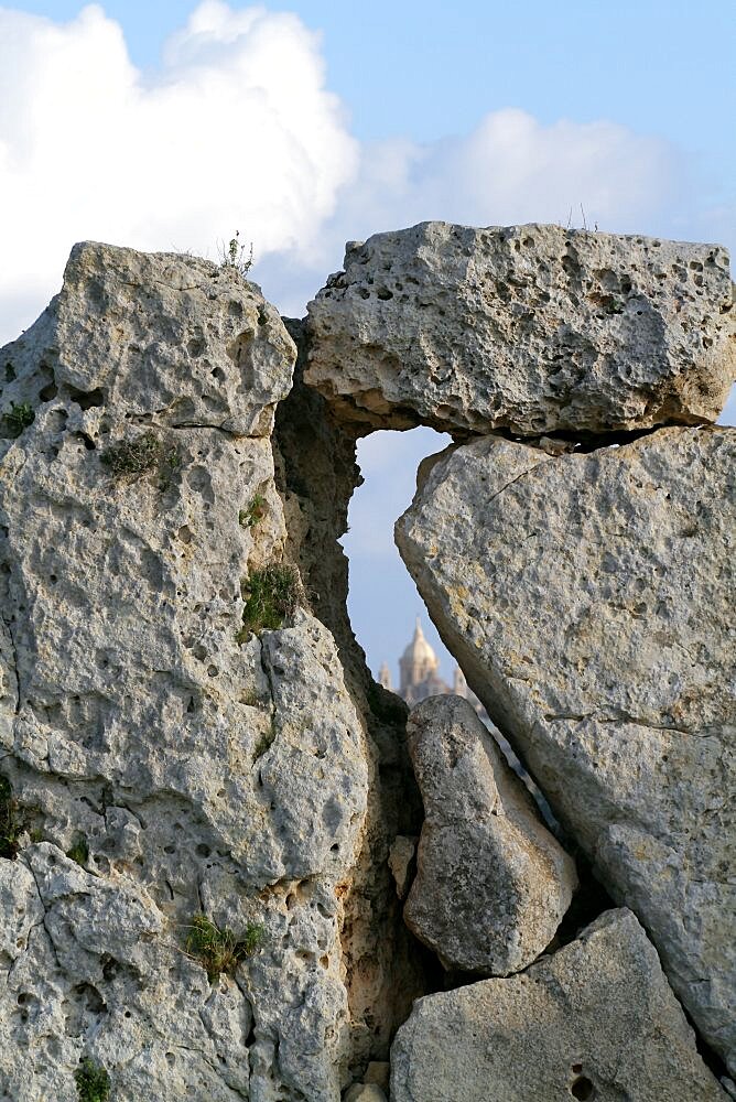 Stones of Ggantija Megalithic Temples, UNESCO World Heritage Site, Gozo, Malta, Europe