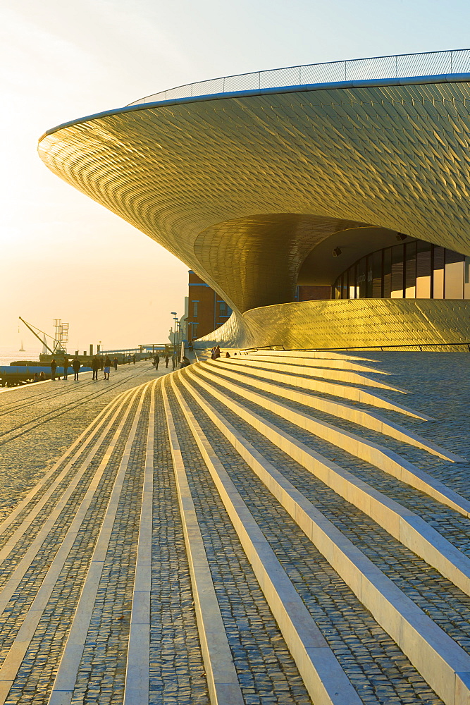 MAAT, Museum of Art Architecture and Technology at sunset, Belem district, Lisbon, Portugal, Europe