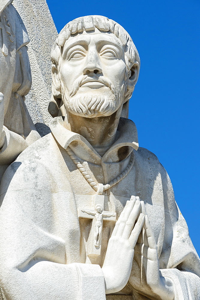 Detail of the statues, Padrao dos Descobrimentos (Monument to the Discoveries), Belem, Lisbon, Portugal, Europe