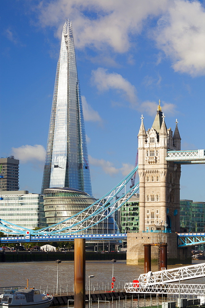 The Shard and Tower Bridge, London, England, United Kingdom, Europe 