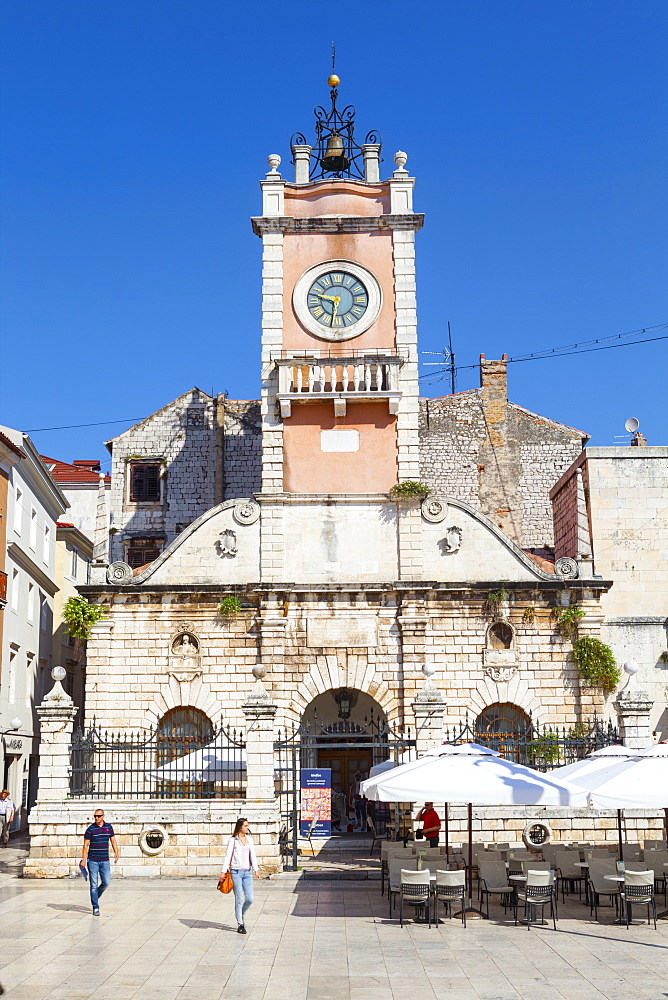 Town hall, Narodni trg (People's Square), Zadar, Dalmatia, Croatia, Europe