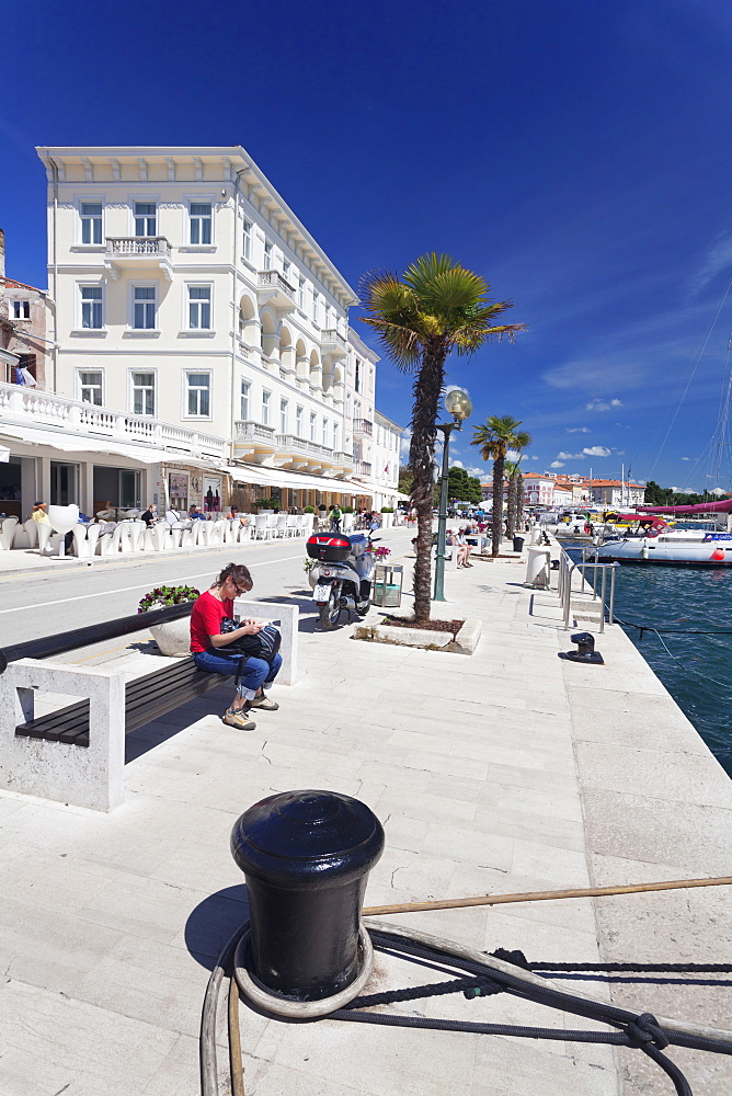 Promenade at the harbour of Porec, Istra, Croatia, Europe