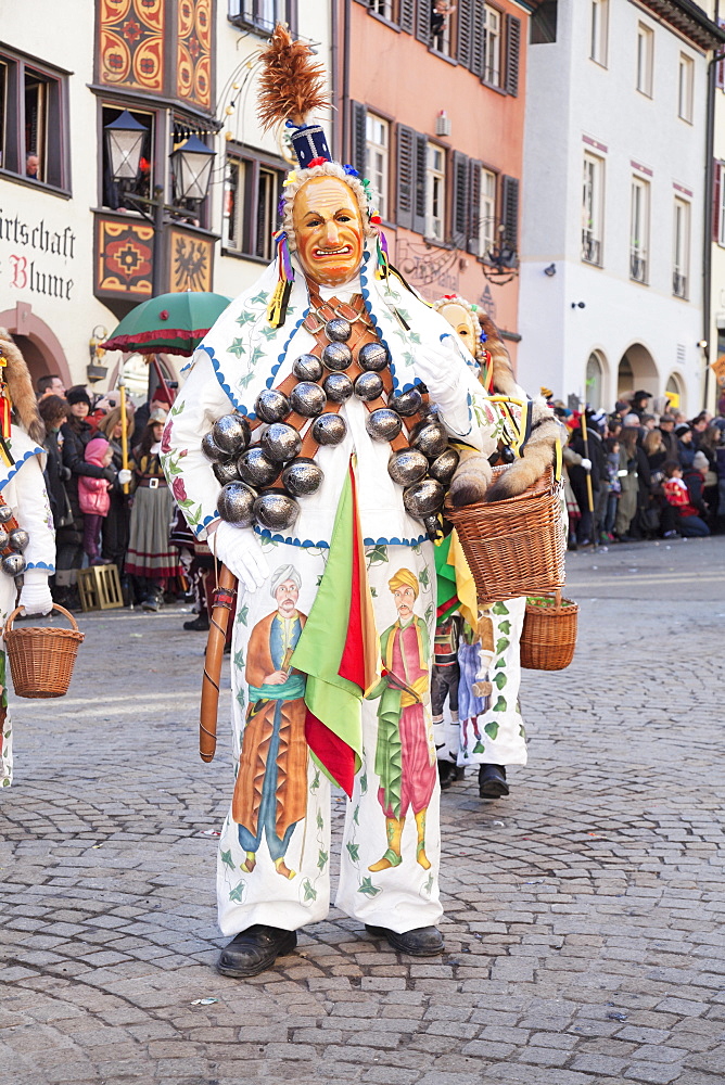 Narrensprung, traditional carnival, Rottweiler Fasnet, Rottweil, Black Forest, Baden Wurttemberg, Germany, Europe 