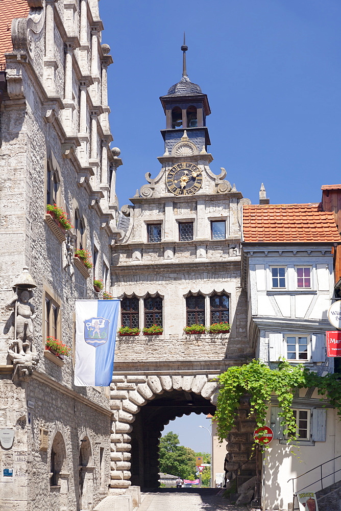 Maintor gate, Town Hall, Marktbreit, Lower Franconia, Bavaria, Germany, Europe