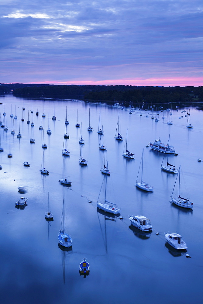 Sailing boats on the River Odet, Benodet, Finistere, Brittany, France, Europe