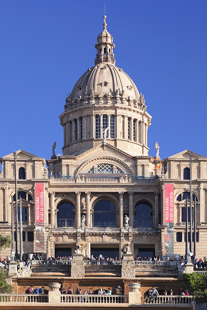 Palau Nacional (Museu Nacional d'Art de Catalunya), Montjuic, Barcelona, Catalonia, Spain, Europe