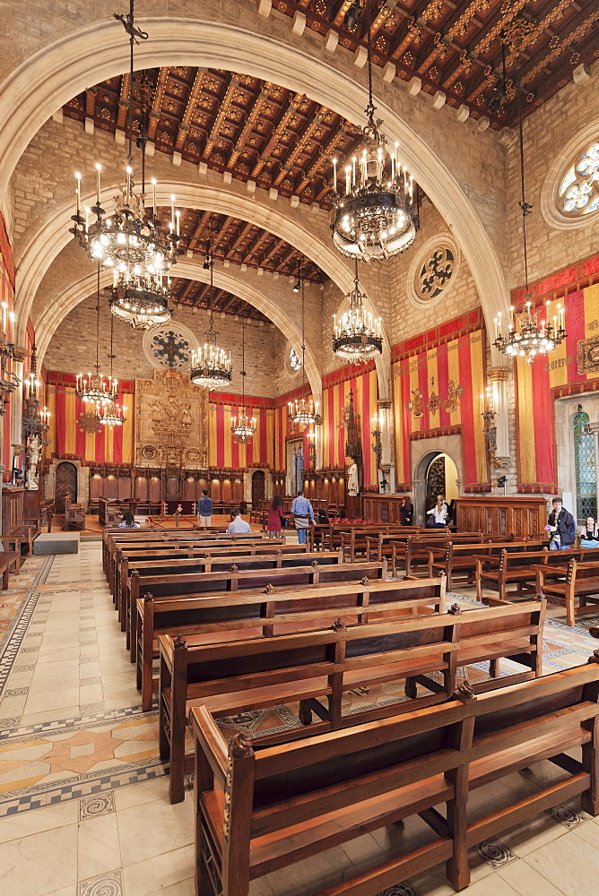 Salo de Cent Hall, Casa de la Ciutat (Town Hall) (City Hall) (Ajuntament), Barri Gotic, Barcelona, Catalonia, Spain, Europe