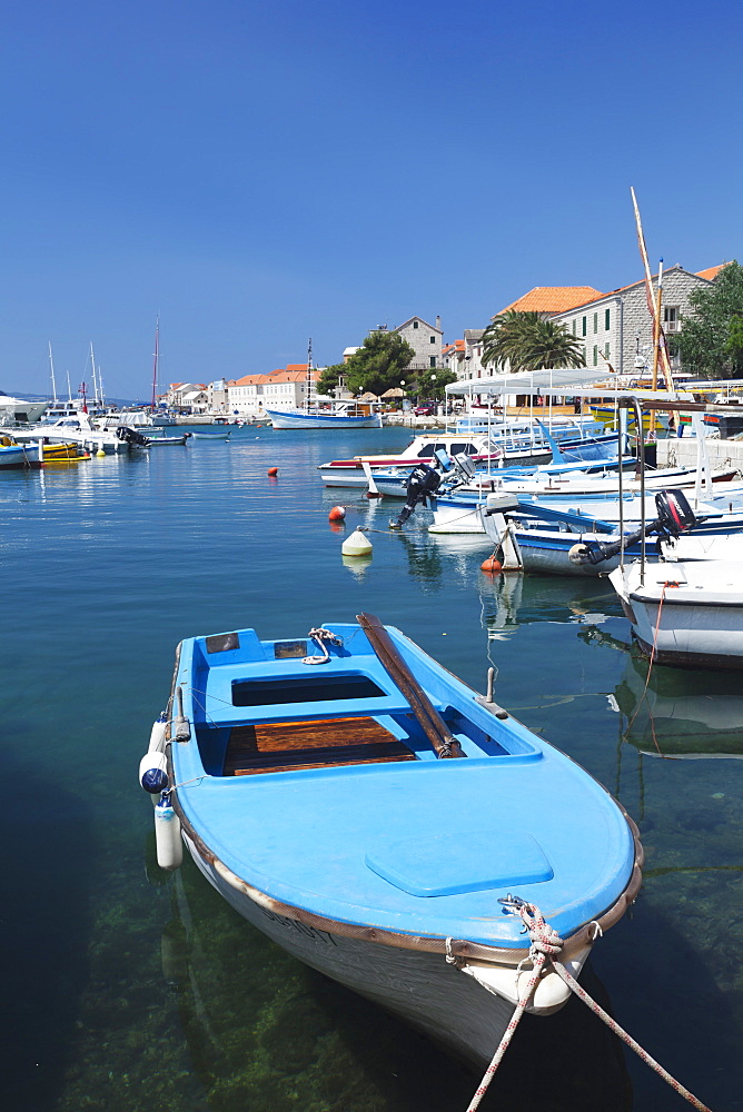 Fishing boats in the port of Bol, Brac Island, Dalmatia, Croatia, Europe