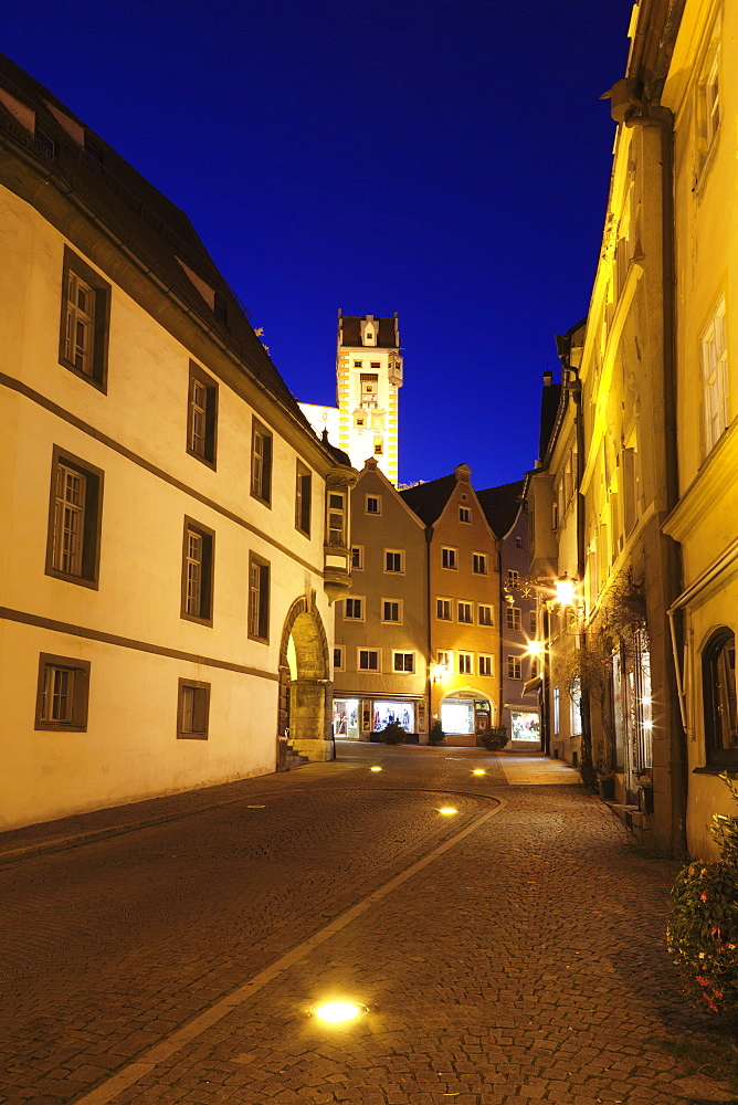 Old town with Hohes Schloss Castle, Fussen, Ostallgau, Allgau, Bavaria, Germany, Europe 