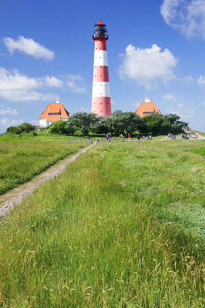 Westerheversand Lighthouse, Westerhever, Eiderstedt Peninsula, Schleswig Holstein, Germany, Europe 