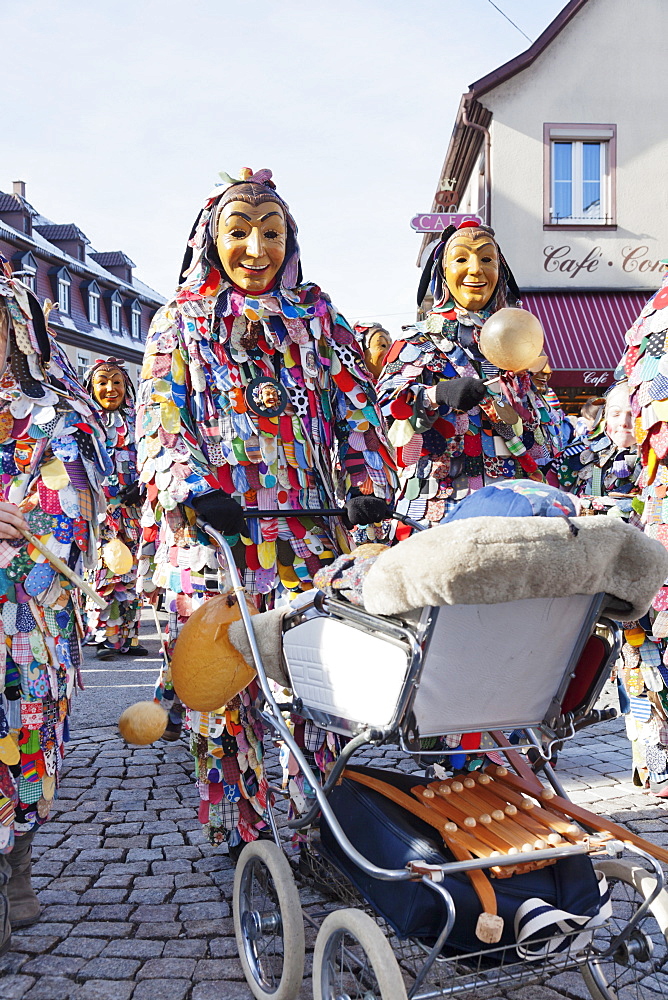 The figure of the Spattlehansel, Swabian Alemannic Carnival, Gengenbach, Black Forest, Baden Wurttemberg, Germany, Europe