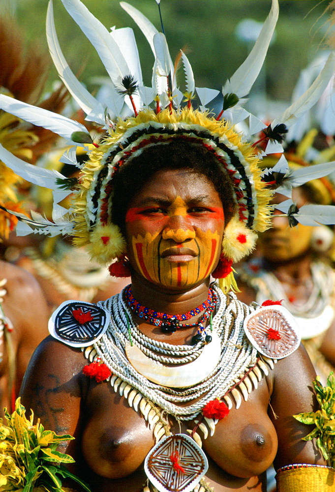 Woman at Sing Sing tribal gathering  Mount Hagen, Papua New Guinea