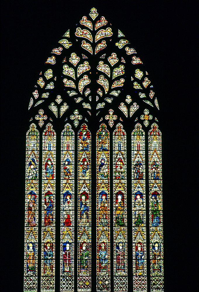 Stained glass window at York Minster Cathedral, York, Northern England, United Kingdom