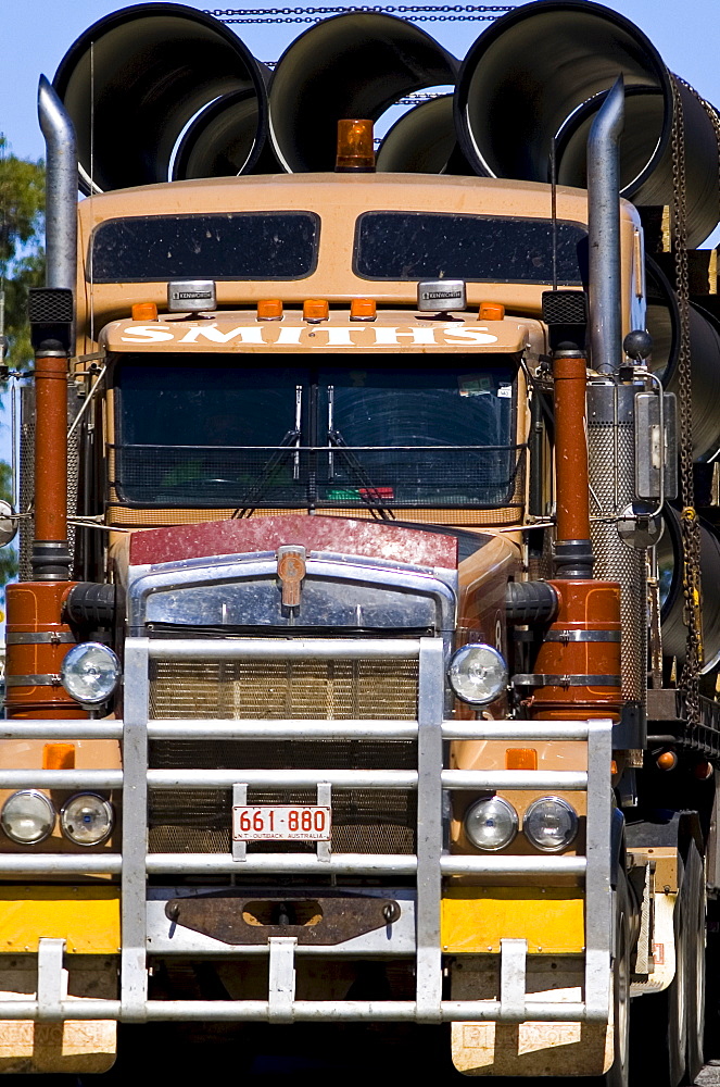 Truck on the Great Western Highway from Sydney to Adelaide, New South Wales, Australia