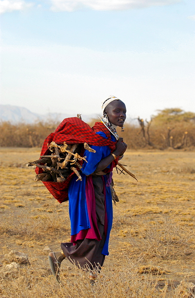 Young Masai girl  in the Serengei Plains, Tanzania.