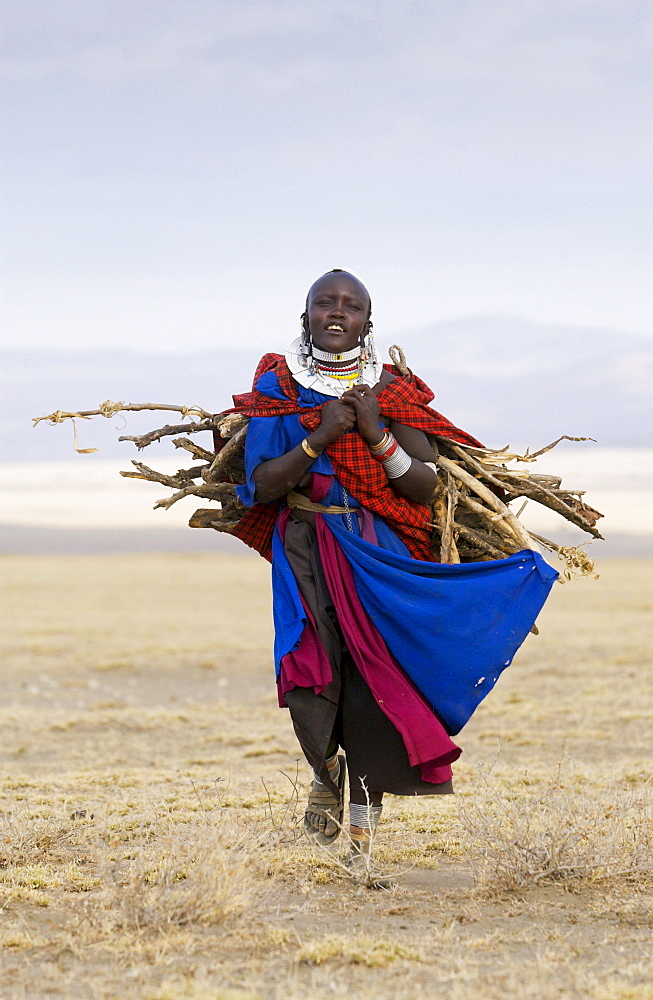 Young Masai girl  in the Serengei Plains, Tanzania.